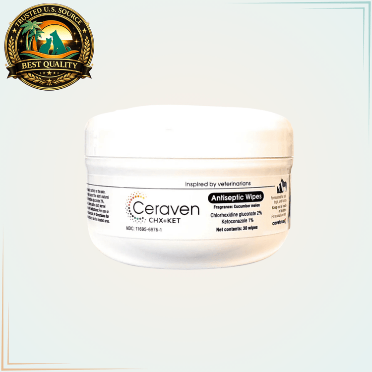 Ceraven CHX+KET (Formerly Phyto CK) Wipes - 30 large wipes - Calvetsupply