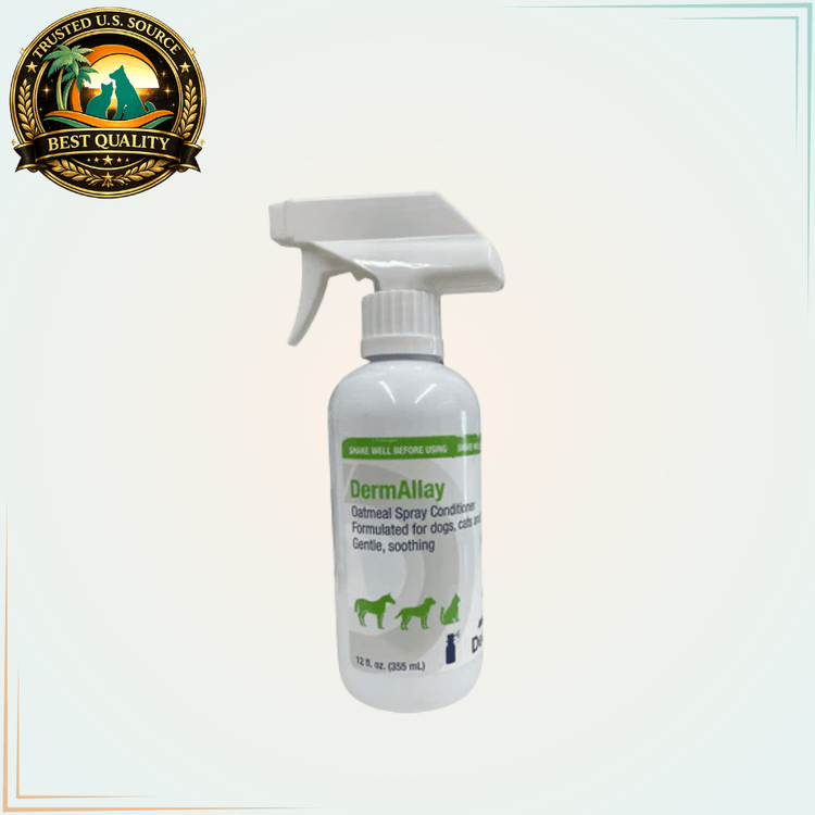 DermAllay Oatmeal Spray Conditioner for Dogs Cats and Horses 12 Oz - Calvetsupply