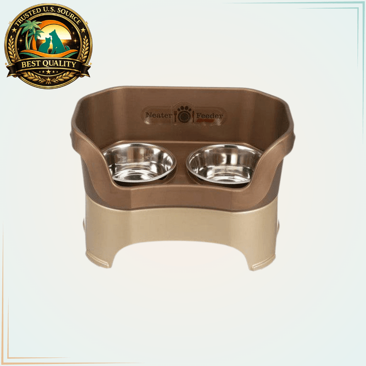 Neater Feeder Deluxe Mess-Free Dog Bowls LARGE Over 40 lb Bronze - Calvetsupply
