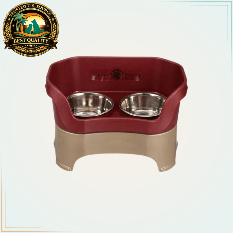 Neater Feeder Deluxe Mess-Free Dog Bowls LARGE Over 40 lb Cranberry - Calvetsupply