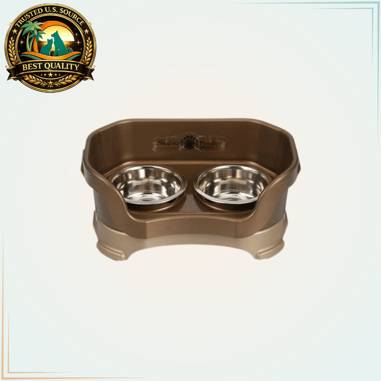 Neater Feeder Deluxe Mess-Free Dog Bowls SMALL Up to 18 lb Bronze - Calvetsupply