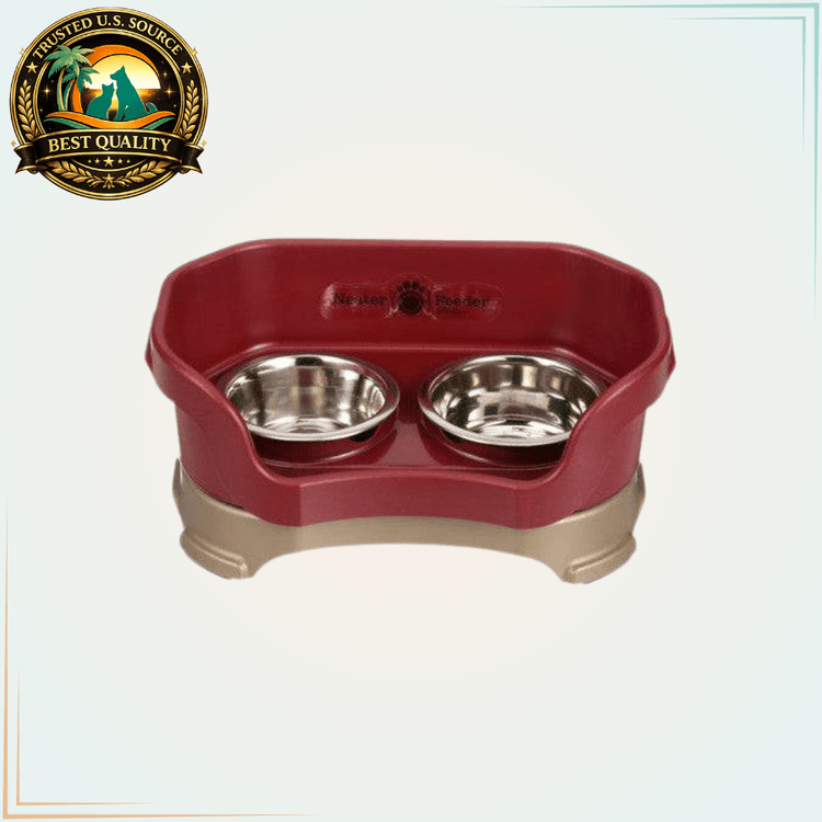 Neater Feeder Deluxe Mess-Free Dog Bowls SMALL Up to 18 lb. Cranberry - Calvetsupply