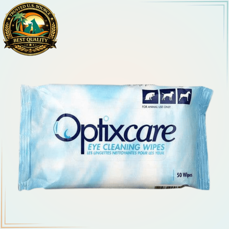 Optixcare Eye Cleaning Wipes for Dogs and Cats 50 Wipes - Calvetsupply