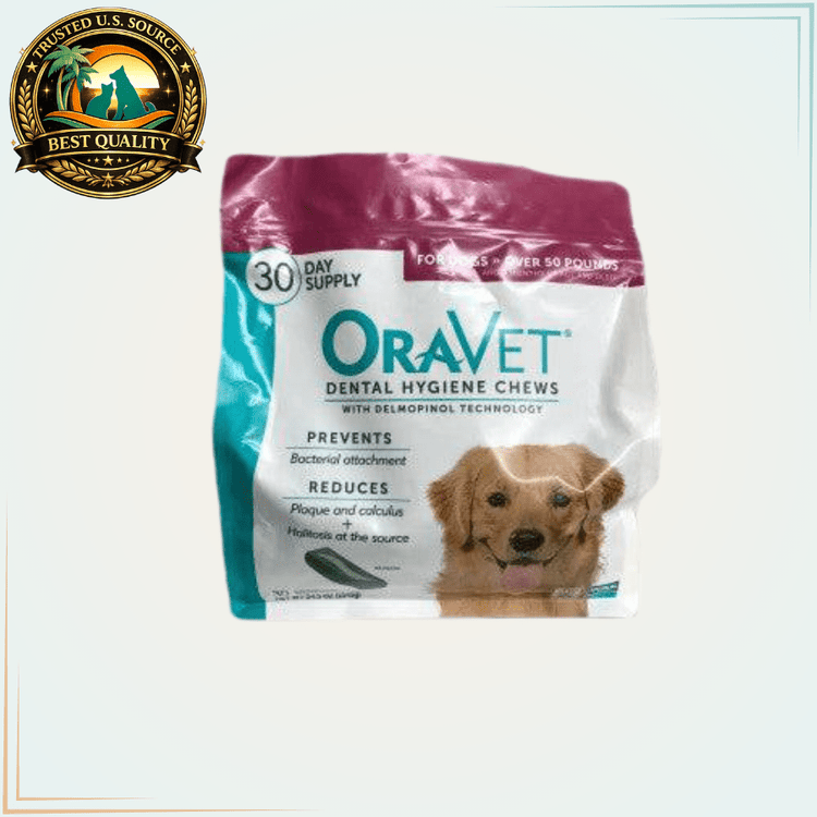 OraVet Dental Hygiene Chews for Dogs 30-Day Supply LARGE Over 50 lbs - Calvetsupply