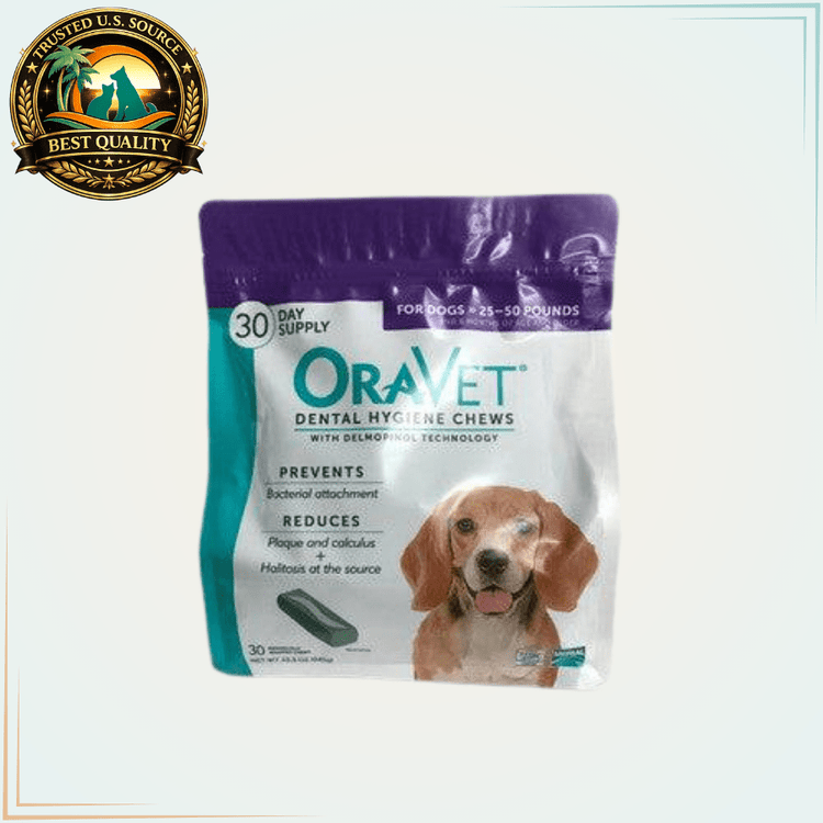 OraVet Dental Hygiene Chews for Dogs 30-Day Supply MEDIUM 25-50 lbs - Calvetsupply