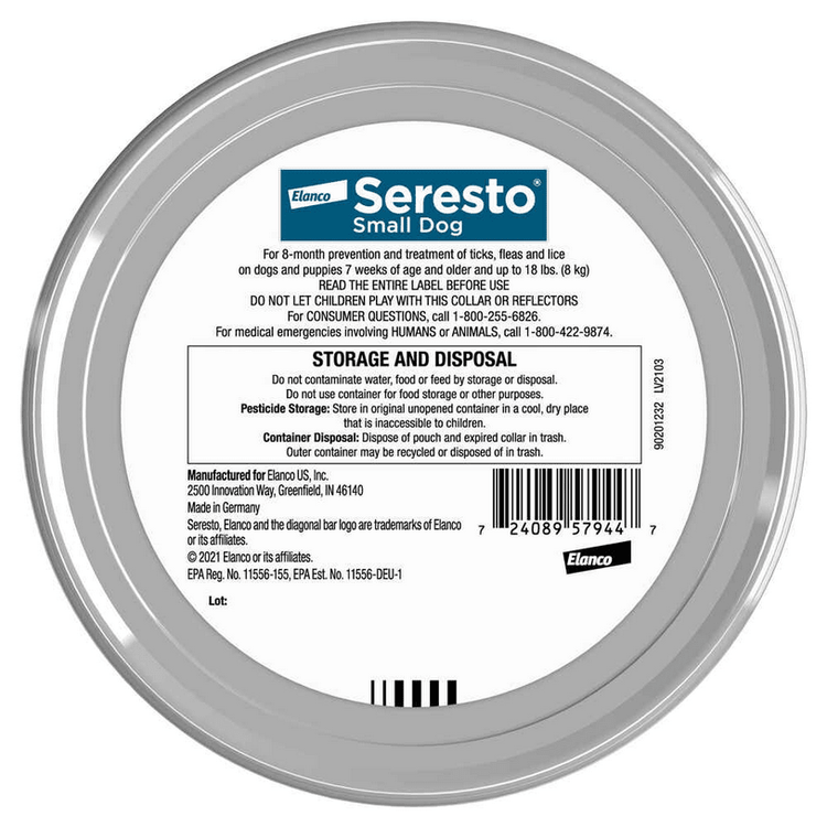 Seresto Flea and Tick Collar for Small Dogs - Calvetsupply