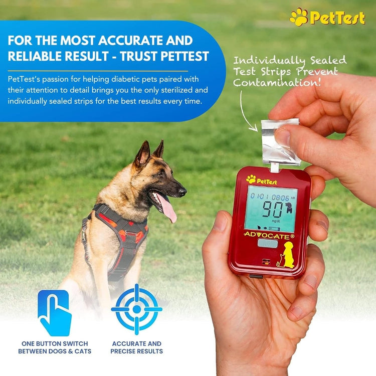 Advocate | PetTest Individually Foil-Wrapped Test Strips (50 Strips) - Calvetsupply