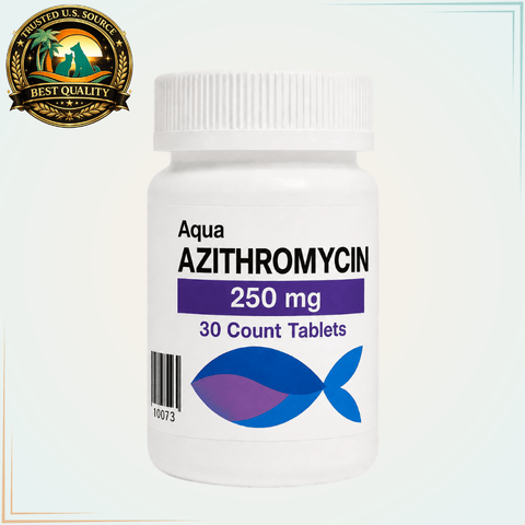 Aquarium Azithromycin 250mg Fish Antibiotic for Columnaris - 30 Tablets - Calvetsupply