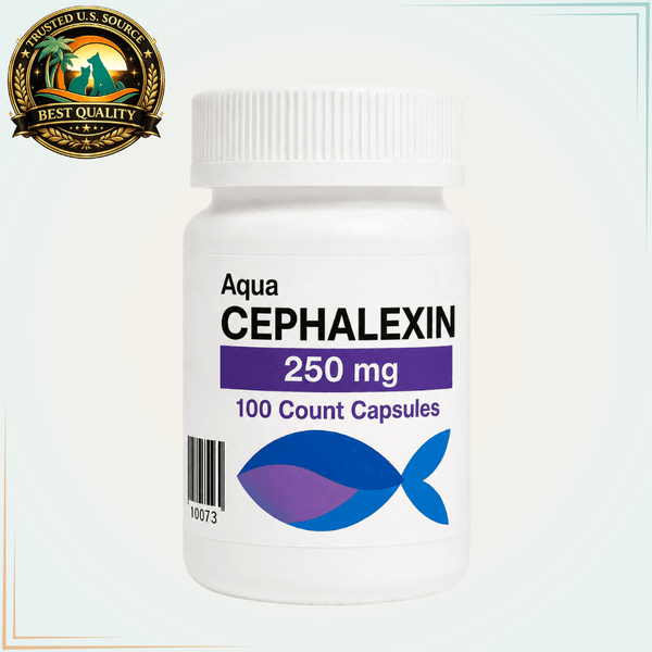 Aquarium Cephalexin 250mg Fish Antibiotic for Ulcers - 100 Capsules - Calvetsupply