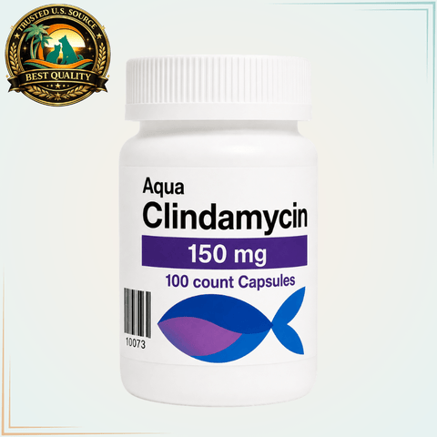 Aquarium Clindamycin 150mg Fish Antibiotic for Ulcers - 100 Capsules - Calvetsupply