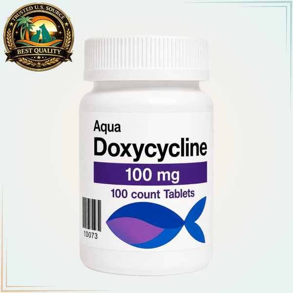 Aquarium Doxycycline 100mg Fish Antibiotic Tablets - 100 Count - Calvetsupply
