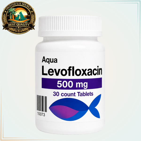 Aquarium Levofloxacin 500mg Advanced Fish Antibiotic - 30 Tablets - Calvetsupply