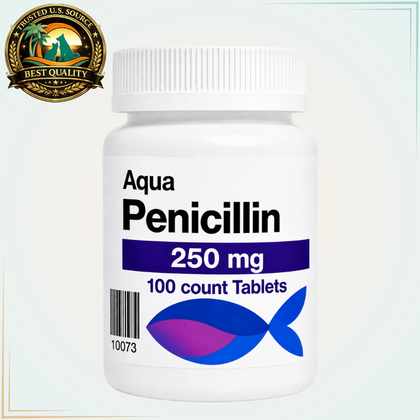 Aquarium Penicillin 250mg Fish Antibiotic for Fin Rot - 100 Tablets - Calvetsupply