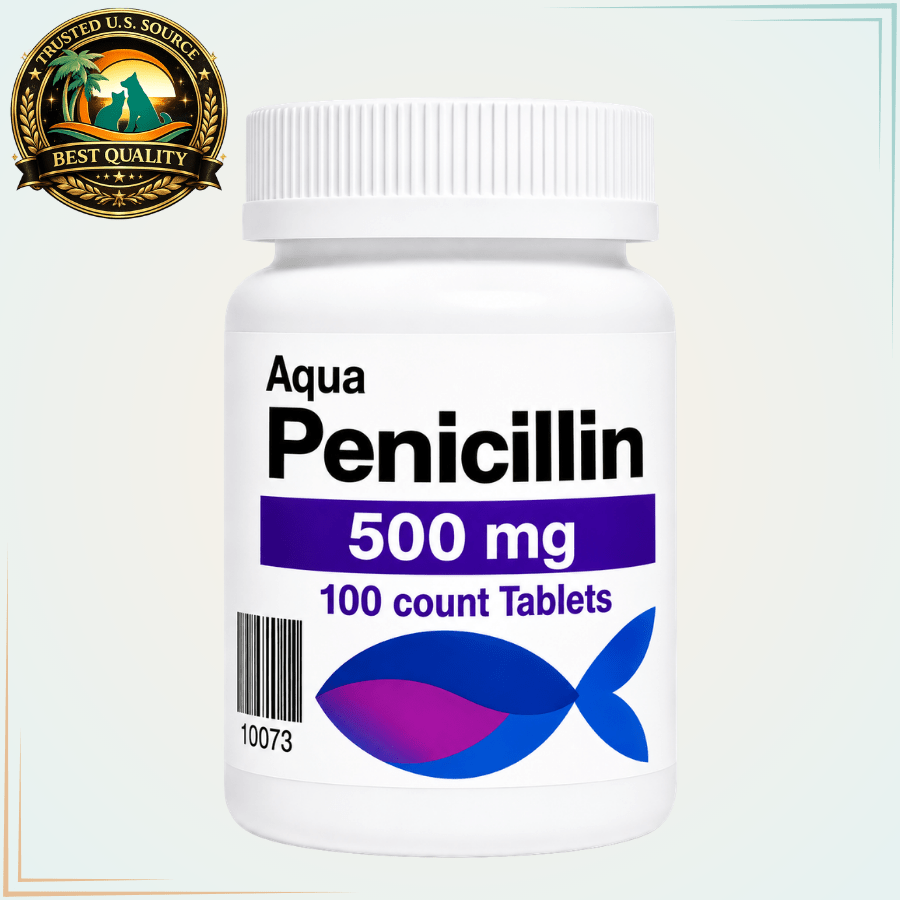 Aquarium Penicillin 500mg Forte Fish Antibiotic - 100 Tablets - Calvetsupply