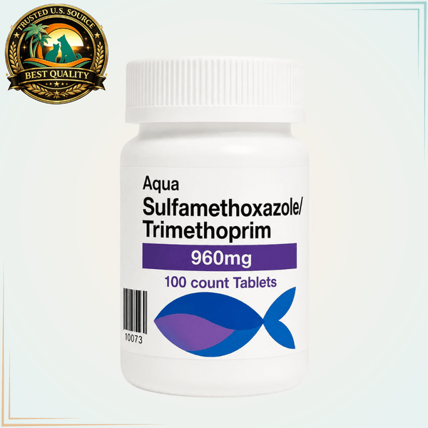 Aquarium Sulfamethoxazole Trimethoprim 960mg Fish Antibiotic - 100 Tablets - Calvetsupply