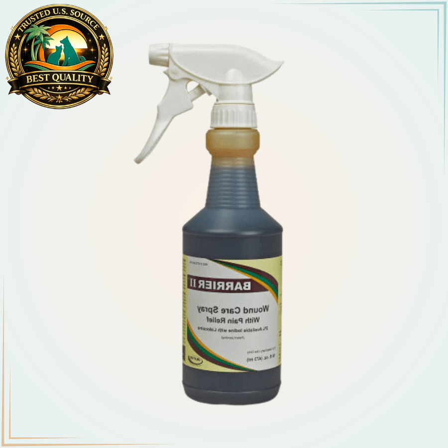 Barrier II Wound Care Spray with Lidocaine for Pain Relief - 16 oz. - Calvetsupply