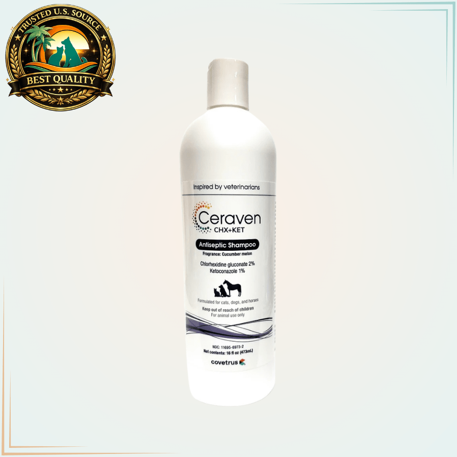 Ceraven CHX+KET (formerly Phyto CK) Antiseptic Shampoo - 16 oz. - Calvetsupply
