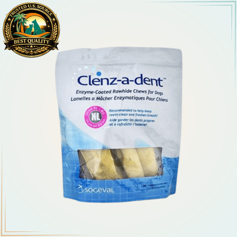 Clenz-A-Dent Rawhide Chews for Dogs Extra Large 15 Chews - Calvetsupply