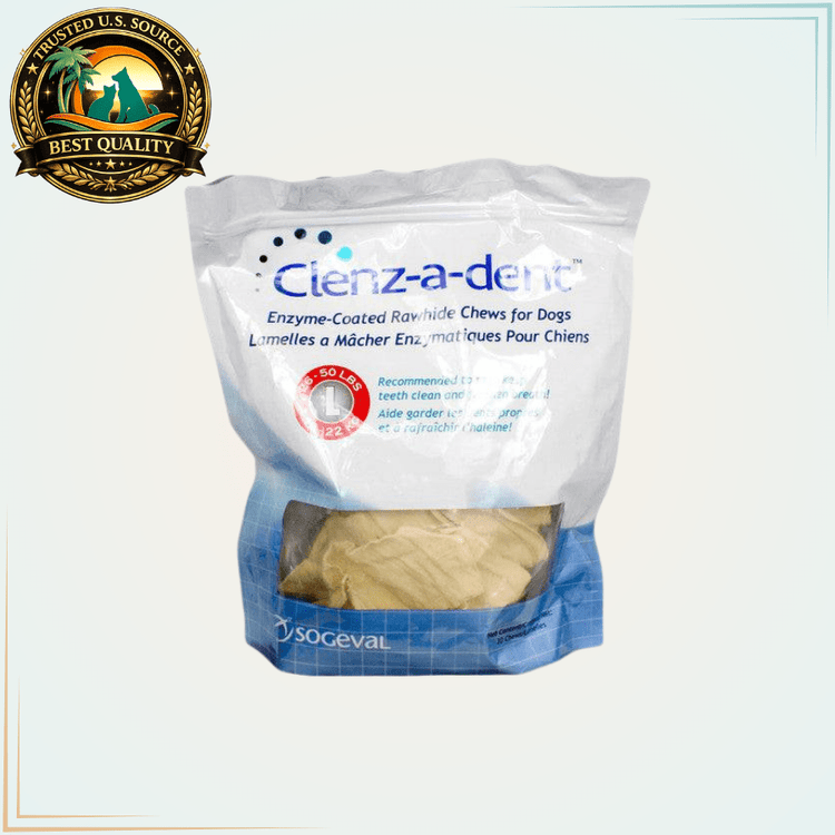 Clenz-A-Dent Rawhide Chews for Dogs Large 30 Chews - Calvetsupply