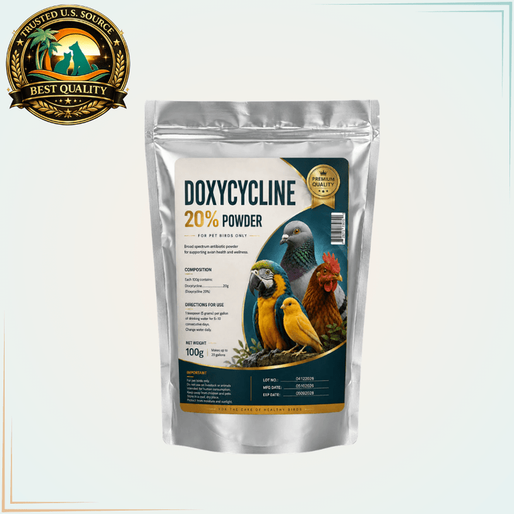 Doxycycline 20% Powder for Pet Birds – Avian Antibiotic Powder 100g - Calvetsupply