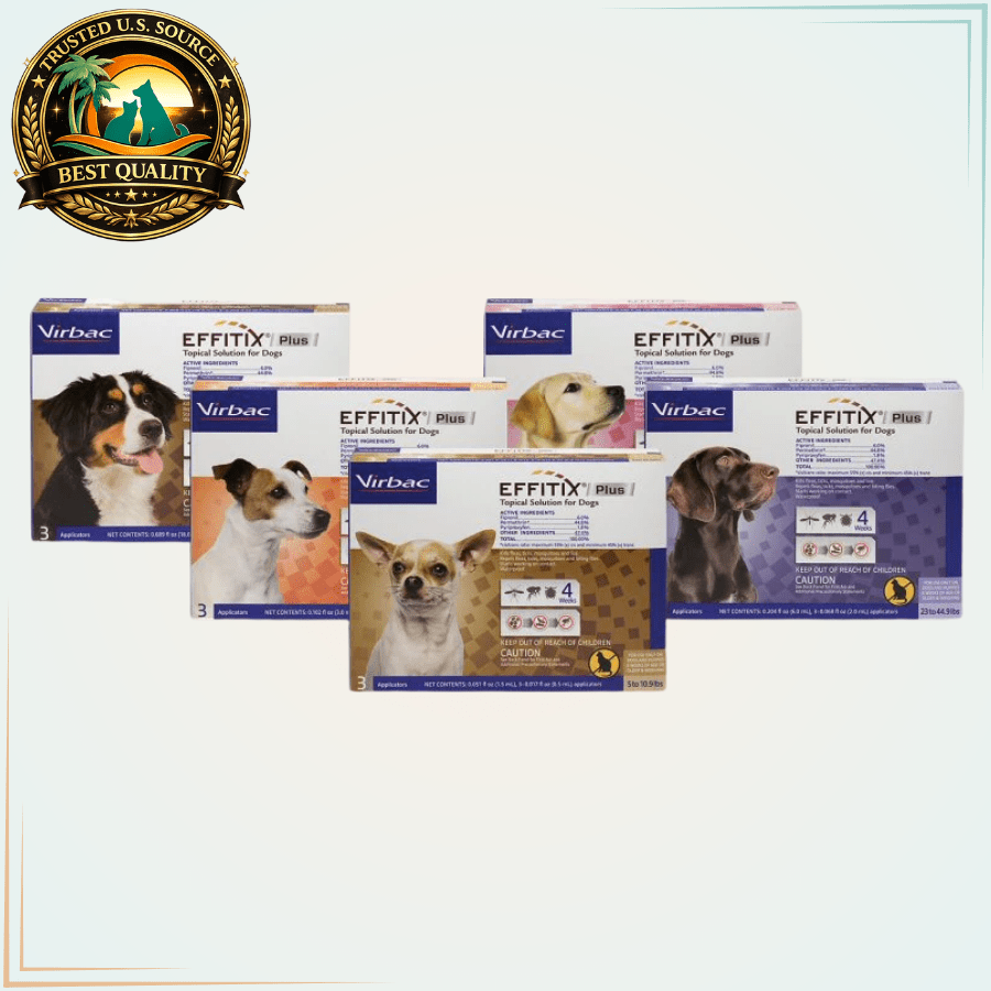 Effitix Plus Topical Solution for Dogs - 3 applications - 5 sizes - Calvetsupply