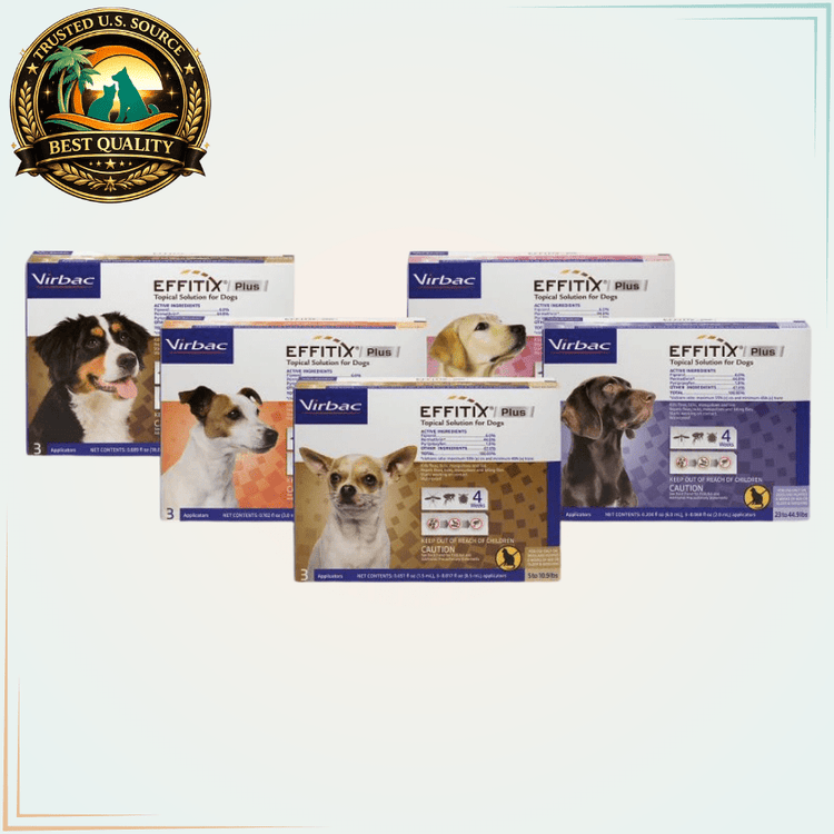 Effitix Plus Topical Solution for Dogs - 3 applications - 5 sizes - Calvetsupply