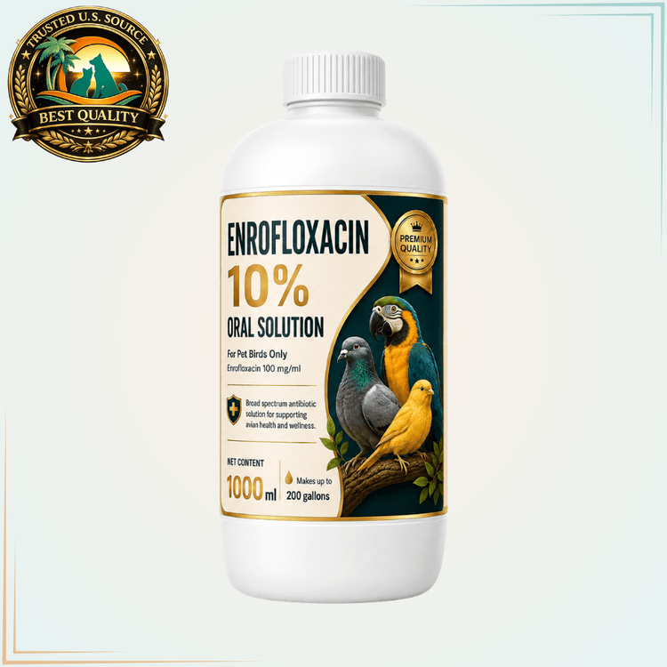 Enrofloxacin 10% Oral Solution for Pet Birds – 100 mg/mL, 1 L - Calvetsupply