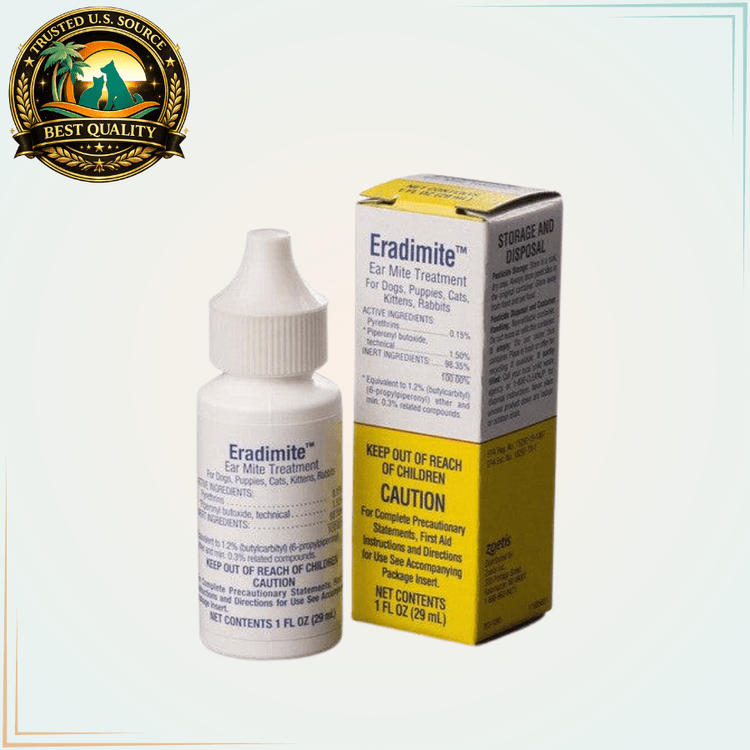 Eradimite Ear Mite Killer for Pets 1 fl. oz. - Calvetsupply