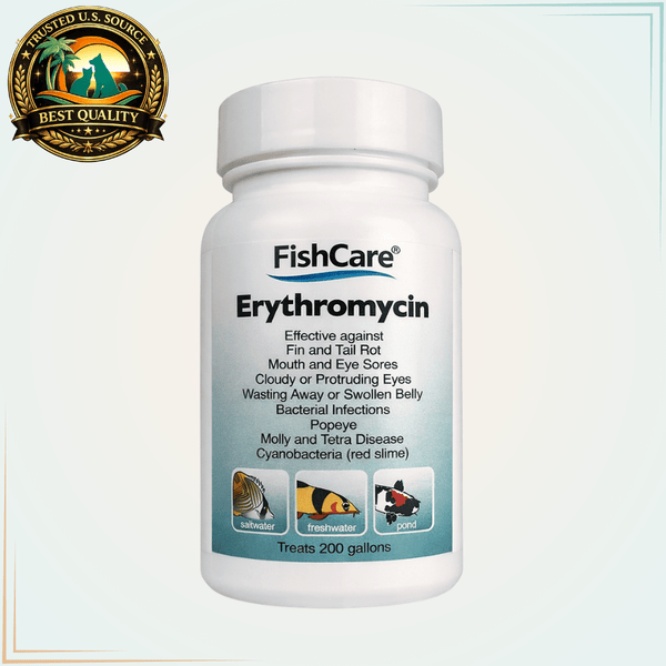 Erythromycin Fish Antibiotic Powder for Fin & Tail Rot – 200 Gallons - Calvetsupply