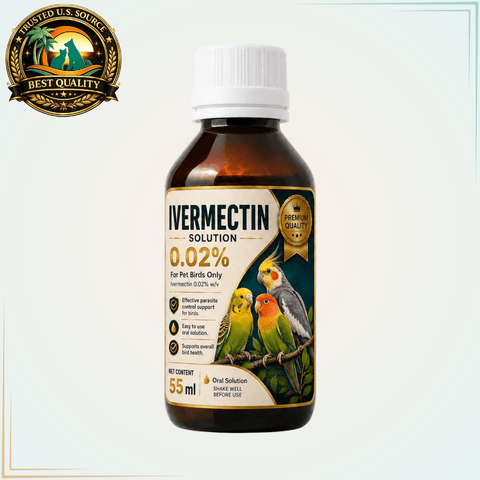 Ivermectin 0.02% Oral Solution for Pet Birds – Mite & Parasite Support, 55 mL - Calvetsupply