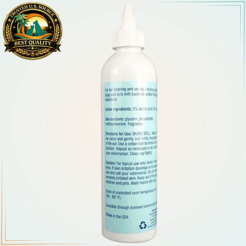 MalAcetic Otic Ear and Skin Cleanser (Apple Scent) - 8 oz. - Calvetsupply