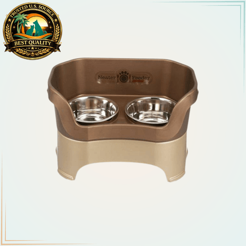 Neater Feeder Deluxe Mess-Free Dog Bowls LARGE Over 40 lb Bronze - Calvetsupply