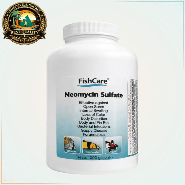 Neomycin Sulfate Fish Antibiotic Powder for Fin Rot & Sores – 1,000 Gallons - Calvetsupply