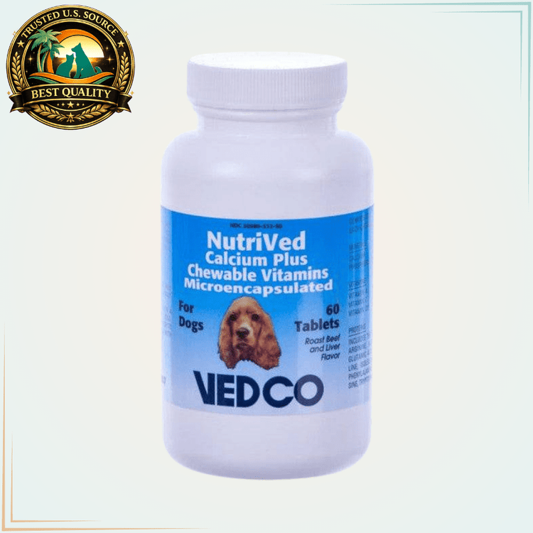 NutriVed Calcium Plus for Dogs 60 Chewable Tablets - Calvetsupply