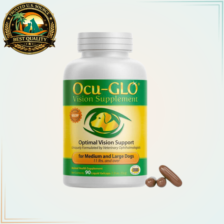Ocu Glo Canine Vision Supplement 90 Med & Large Dog Gel Caps - Calvetsupply