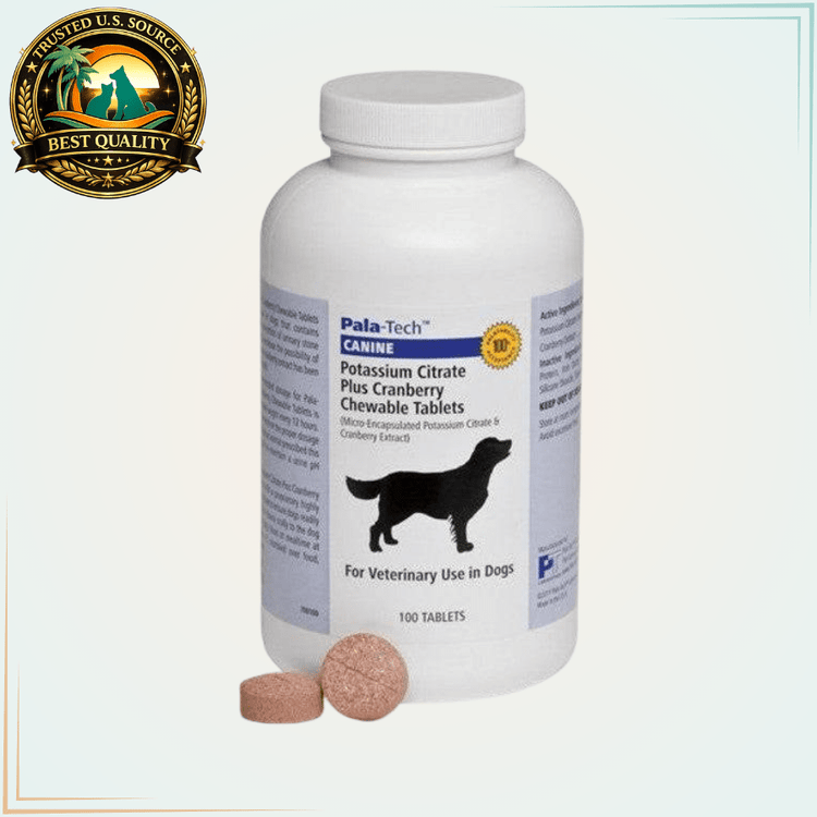 Pala-Tech Potassium Citrate Plus Cranberry Chewable Tablets 100 Tablets - Calvetsupply