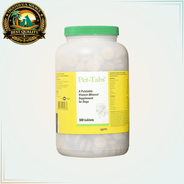 Pet-Tabs Vitamin Supplement for Dogs 500 Tablets - Calvetsupply