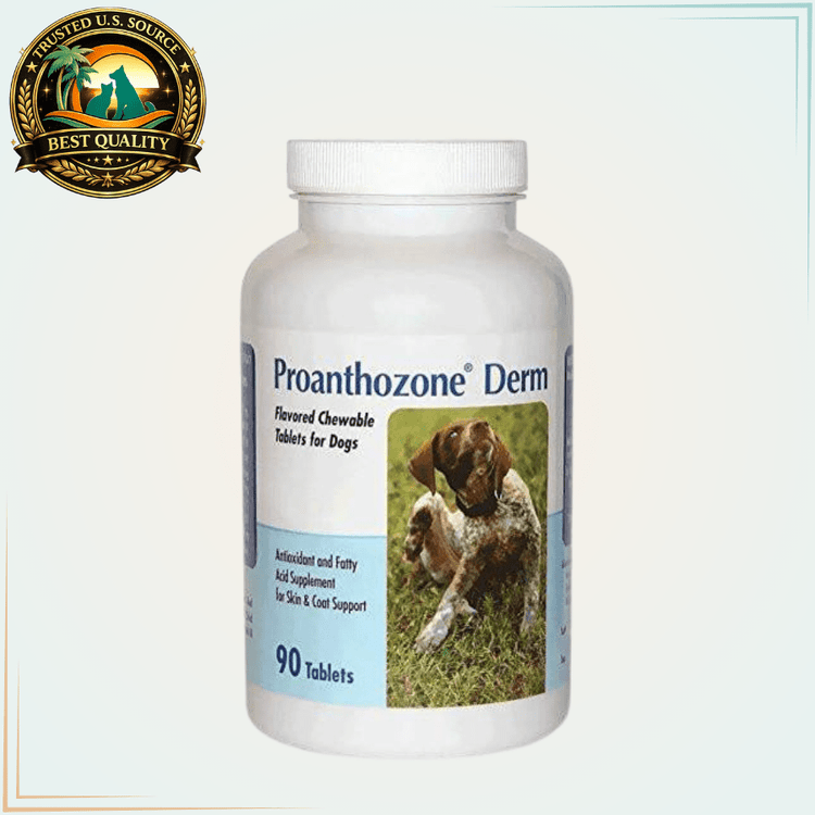 Proanthozone Derm Skin and Coat Supplement for Dogs - 90 Tablets - Calvetsupply