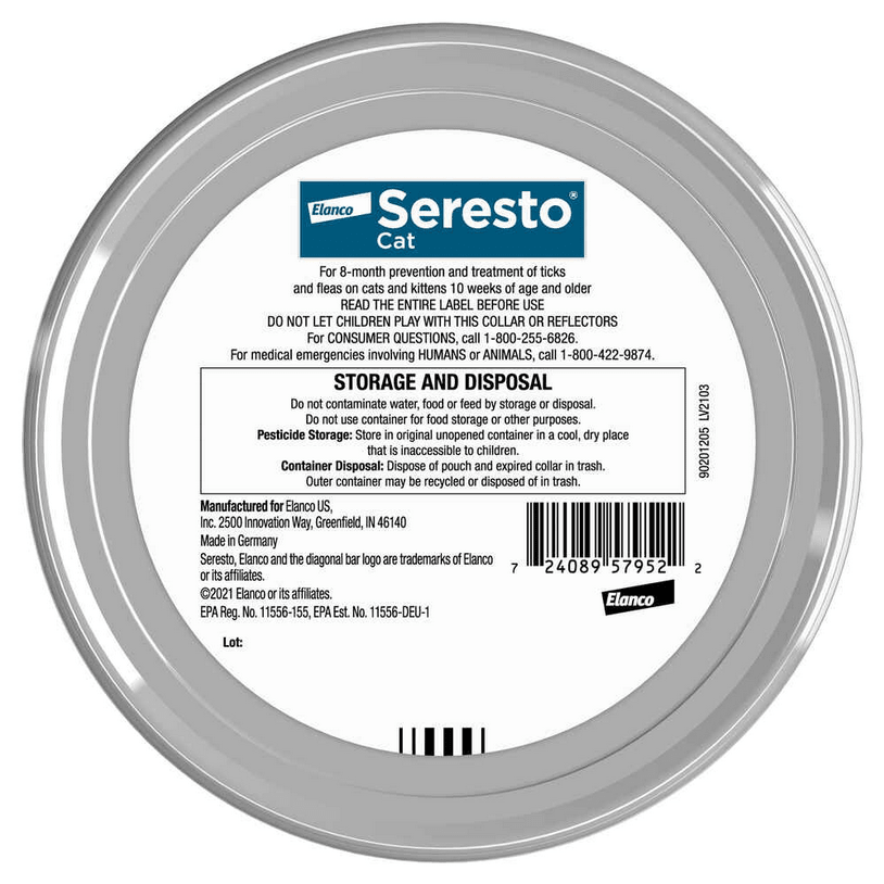 Seresto Flea and Tick Collar for Cats - Calvetsupply