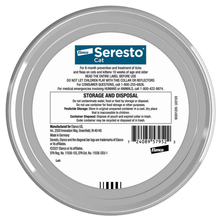Seresto Flea and Tick Collar for Cats - Calvetsupply
