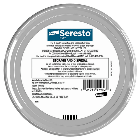 Seresto Flea and Tick Collar for Cats - Calvetsupply