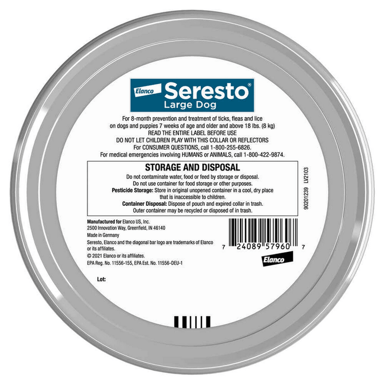 Seresto Flea and Tick Collar for Large Dogs - Calvetsupply
