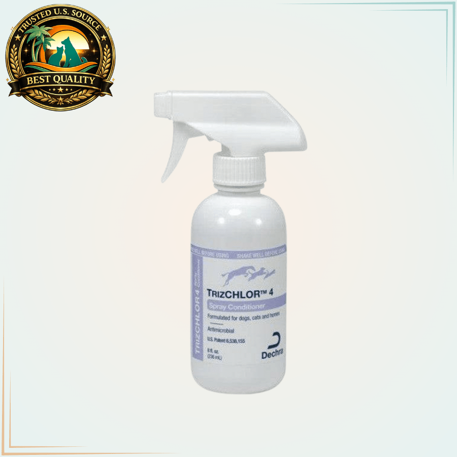 TrizCHLOR 4 Antimocrobial Spray Conditioner for Dogs Cats and Horses 8 Oz - Calvetsupply
