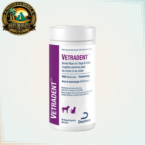 Vetradent Dental Wipes for Dogs & Cats 60 Wipes - Calvetsupply