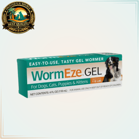 WormEze Gel Wormer for Dogs, Cats, Puppies and Kittens 4 fl. oz. - Calvetsupply
