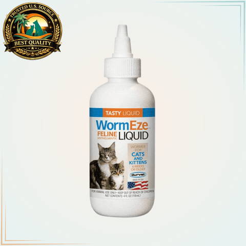 WormEze Liquid Wormer for Cats and Kittens 4 Oz - Calvetsupply