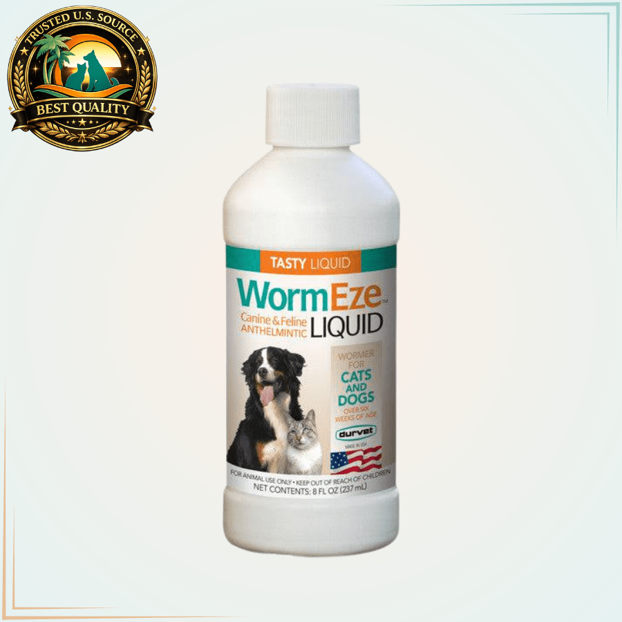 WormEze Liquid Wormer for Dogs and Cats 8 fl. oz. - Calvetsupply
