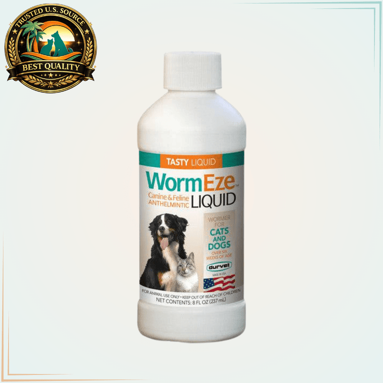 WormEze Liquid Wormer for Dogs and Cats 8 fl. oz. - Calvetsupply