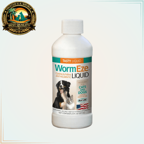 WormEze Liquid Wormer for Dogs and Cats 8 fl. oz. - Calvetsupply